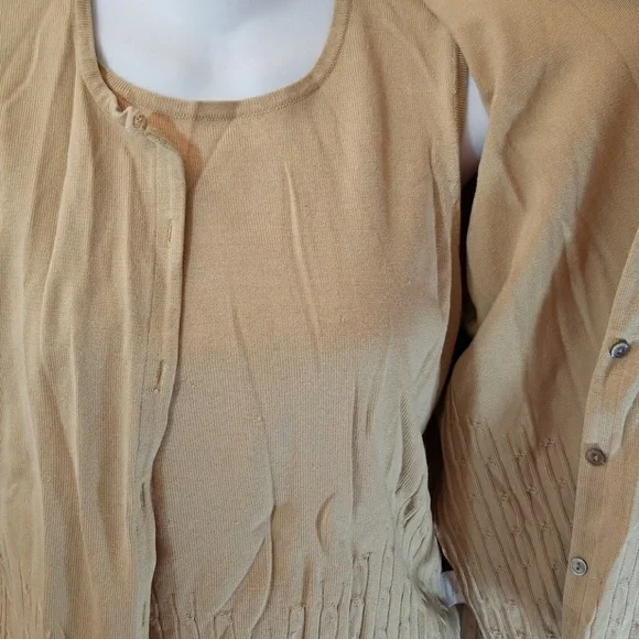 Caslon sleeveless tank blouse matching cardigan M - Picture 5 of 6